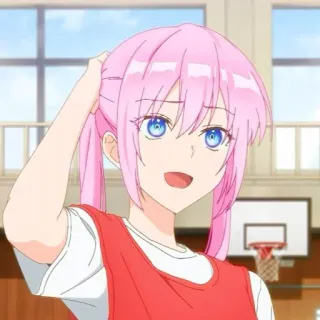 🛍 60d82298 Anime, cheveux roses, fille, dessin animé telegram sticker