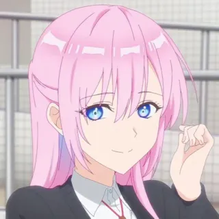 🛍 77960cbd Anime, Fille, cheveux roses, mignon, dessin animé telegram sticker