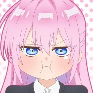 🛍 78ae230e Anime, Dessin animé, Mignon, Fille, Cheveux roses, Agacée, Irritée telegram sticker