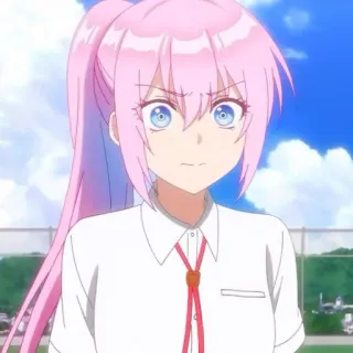 🎀 7f727f96 fille anime, cheveux roses, uniforme scolaire, personnage anime, fille, étudiante, yeux bleus telegram sticker