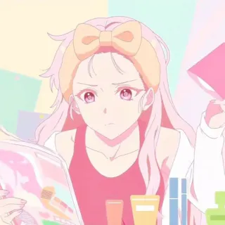 🛍 a20be662 animé, fille, cheveux roses, mignon, manga, illustration telegram sticker