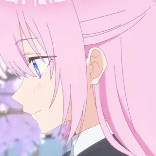 🎀 cd352ef2 Anime, Fille, cheveux roses, yeux bleus, mignon, Manga telegram sticker