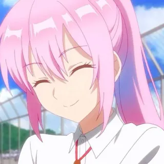 🛍 d75eadec Anime, Fille, Cheveux roses, Uniforme scolaire, Mignon, Souriant telegram sticker