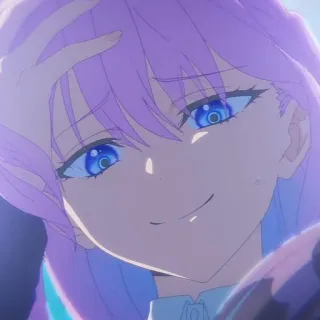 🛍 ea075d0d Anime, Fille, Mignon, Yeux Bleus, Cheveux Violets telegram sticker