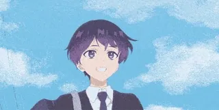 👨‍🦽 02272418 anime, karakter, tersenyum, bahagia, anak laki-laki, kartun telegram sticker