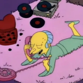 😏 82f2d988 Mr. Burns The Simpsons Mr. Burns, The Simpsons, Kartun, Animasi, Jahat, Telepon, Televisi telegram sticker