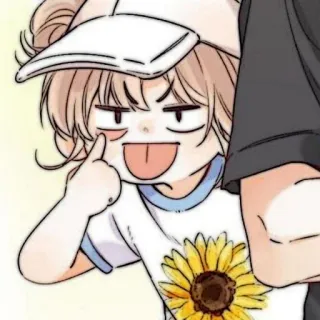 🧸 04dbf889 만화, 애니메이션, 불쾌한, 무례한, 혀, 해바라기 telegram sticker