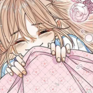 🧸 cb57db15 애니메이션 여자, 귀여운, 카와이, 분홍색, 홍조, 미소 telegram sticker