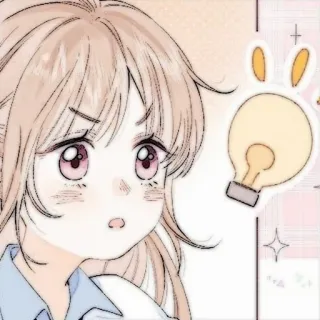 🍓 736a17e6 Anime, Cartoon, Mädchen, Glühbirne, Idee, Süß whatsapp sticker