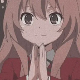 🥯 469cc342 Taiga Aisaka Toradora! anime, taiga aisaka, toradora, cute, girl, anime girl, request, begging, pleading whatsapp sticker