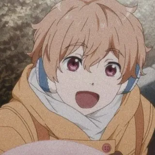 🥯 7dae9eca anime, boy, cartoon, cute, happy, winter whatsapp sticker