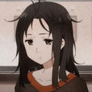 🥯 8fd1ccb4 anime, girl, black hair, brown eyes whatsapp sticker
