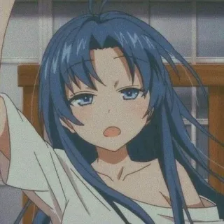 🥯 dd83d39d anime, girl, blue hair, cartoon, illustration, character whatsapp sticker