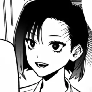 🧸 3fdbdf55 Anime, Dziewczyna, Kreskówka, Portret, Kobieta, Czarno-białe telegram sticker