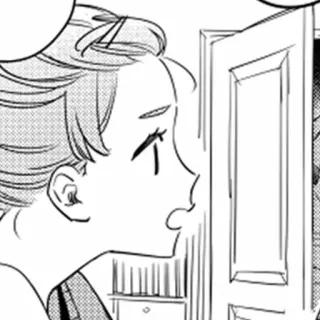 🧸 6487c437 Manga, Anime, Kobieta, Drzwi, Patrzenie, Twarz telegram sticker