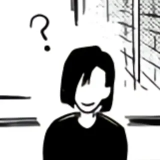 🧸 6ca24562 pytanie, ilustracja, portret, osoba, sztuka, rysunek telegram sticker