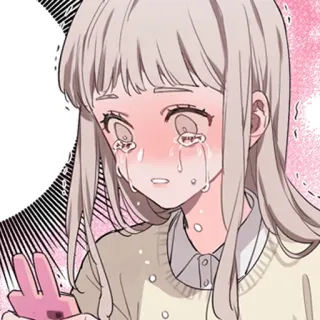 🧸 7ce1496b płacz, smutny, dziewczyna anime, kreskówka, łzy, emocjonalny telegram sticker