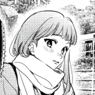 🧸 e557f89d kreskówka, kobieta, dziewczyna, szalik, anime, manga telegram sticker