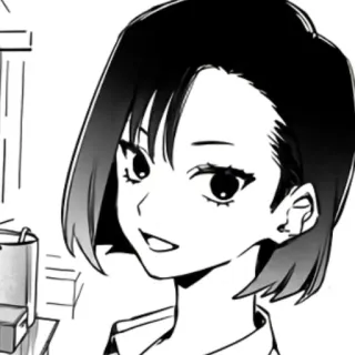 🧸 f682700e Anime, Dziewczyna, Kreskówka, Manga, Portret, Czarno-białe telegram sticker