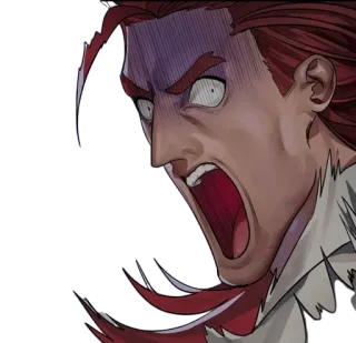 😱 75fb1bad Cartoon, Mann, Schreiend, Schockiert, Wut telegram sticker