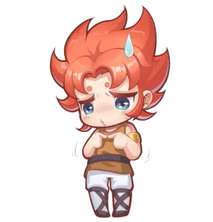 😣 0c32a239 อนิเมะ, การ์ตูน, จิบิ, น่ารัก, ตัวละคร, ผมแดง telegram sticker