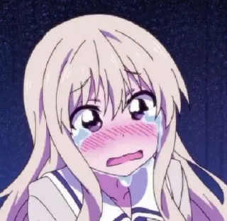 💖 546927c0 Anime, Pleurs, Triste, Dessin animé, Fille telegram sticker