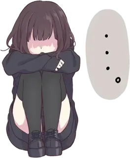 🤍 8bce5457 ... animé, fille, triste, pleurs, émotionnel telegram sticker
