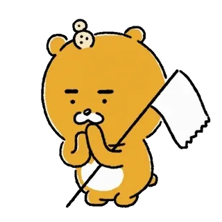 💬 092c6d61 Dessin animé, Ours, Drapeau, Drapeau blanc, Rendre, Kawaii telegram sticker