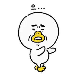 💬 5b6de23c 으... canard, dessin animé, triste, confus, expression telegram sticker