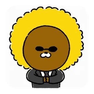 💬 b8864974 personnage, personne, afro, lunettes de soleil, costume, dessin animé telegram sticker