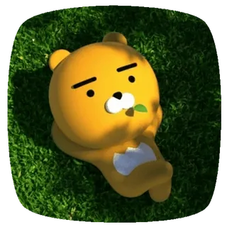 💬 3effe165 Ryan Ryan, Kakao Friends, Bär, süß, entspannend telegram sticker