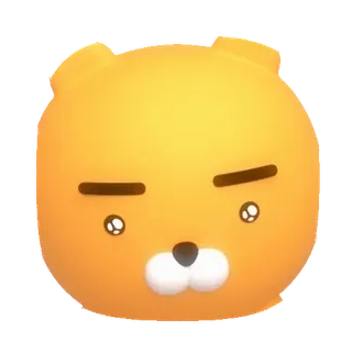 💬 41dd4607 Ryan Kakao Friends, Райан, Медведь, Корейский, Персонаж, Эмодзи, Милый whatsapp sticker