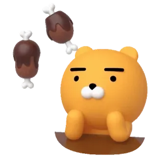 💬 44a903c5 Ryan Kakao Friends, Райан, Животное, Персонаж, Игрушка, Еда, Мясо whatsapp sticker