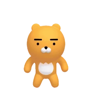 💬 4b88ee1b Ryan Kakao Friends, медведь, Райан, милый, мультфильм whatsapp sticker