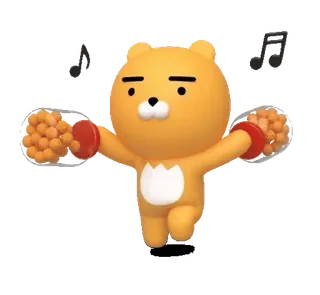 💬 c1fbf5a4 Ryan мультфильм, медведь, животное, музыка, милый, персонаж whatsapp sticker