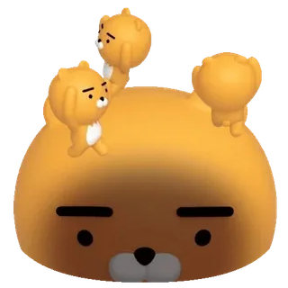 💬 cef97012 Ryan Мультик, Персонаж, Райан, Милый, Медведь, Эмодзи, Kakao Friends whatsapp sticker