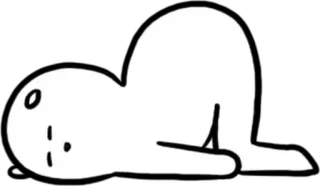 💬 10765fcf cansado, exausto, triste, branco, preto, desenho animado, personagem whatsapp sticker