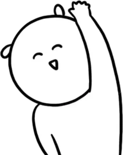 💬 51a6ced9 Desenho animado, Personagem, Ilustração, Branco, Fofo, Acenando whatsapp sticker