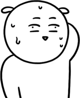 💬 68201297 Desenho animado, Suor, Nervoso, Ansioso, Branco, Preto e branco, Estresse whatsapp sticker