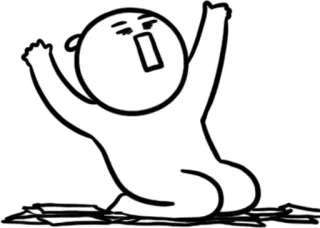 💬 9a9e8a84 desenho animado, desenho, branco, personagem, expressão whatsapp sticker