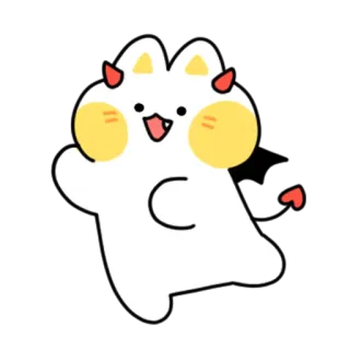 💬 69536d3e diavolo, carino, cartone animato, demone, mostro, animale, corna telegram sticker