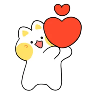 💬 f0b3c39b gatto, cuore, amore, carino, cartone animato, kawaii telegram sticker