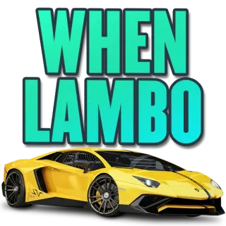 🤗 1c1fb5f6 WHEN LAMBO carro, lamborghini, meme, finanças, investimento, riqueza, luxo whatsapp sticker