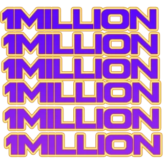 😊 ae1350e2 1 MILLION dinheiro, riqueza, celebração, sucesso, conquista whatsapp sticker