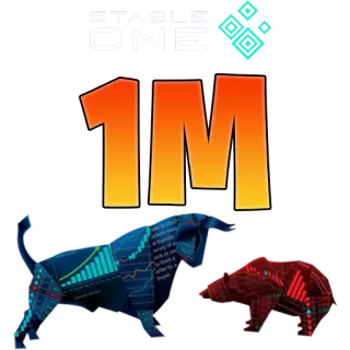 ☺️ e253f0f7 1M touro, urso, bolsa de valores, finanças, investimento, trading whatsapp sticker