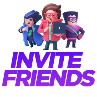 👍 f9bd29ed INVITE FRIENDS convidar, amigos, colaboração, trabalho em equipe, social, networking whatsapp sticker