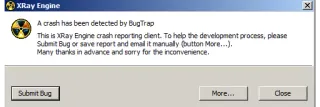 😡 549a7fdd XRay Engine
A crash has been detected by BugTrap
This is XRay Engine crash reporting dient. To help the development process, please
Submit Bug or save report and email it manually (button More...).
Many thanks in advance and sorry for the inconvenience.
Submit Bug
More...
Close
X Message d'erreur, Logiciel, Rapport de crash, Bug whatsapp sticker