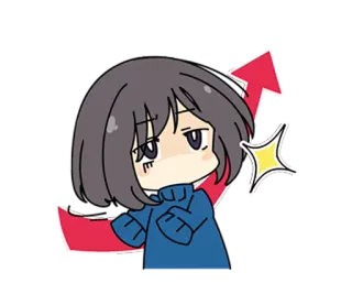 ✨ 2aae49e5 动漫, 卡通, 可爱, 箭头, Q版 whatsapp sticker