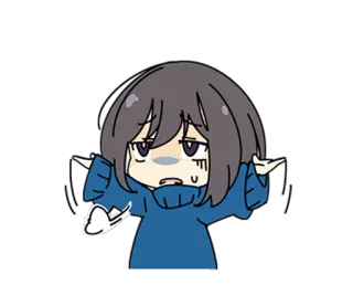 👐 6fd4a326 动漫, 卡通, 悲伤, 沮丧, 角色, 情绪化 whatsapp sticker