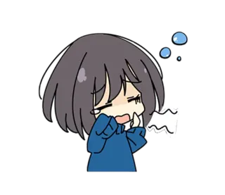 😪 8d1a9b19 卡通, 伤心, 哭泣, 纸巾, 动漫, 女孩 whatsapp sticker